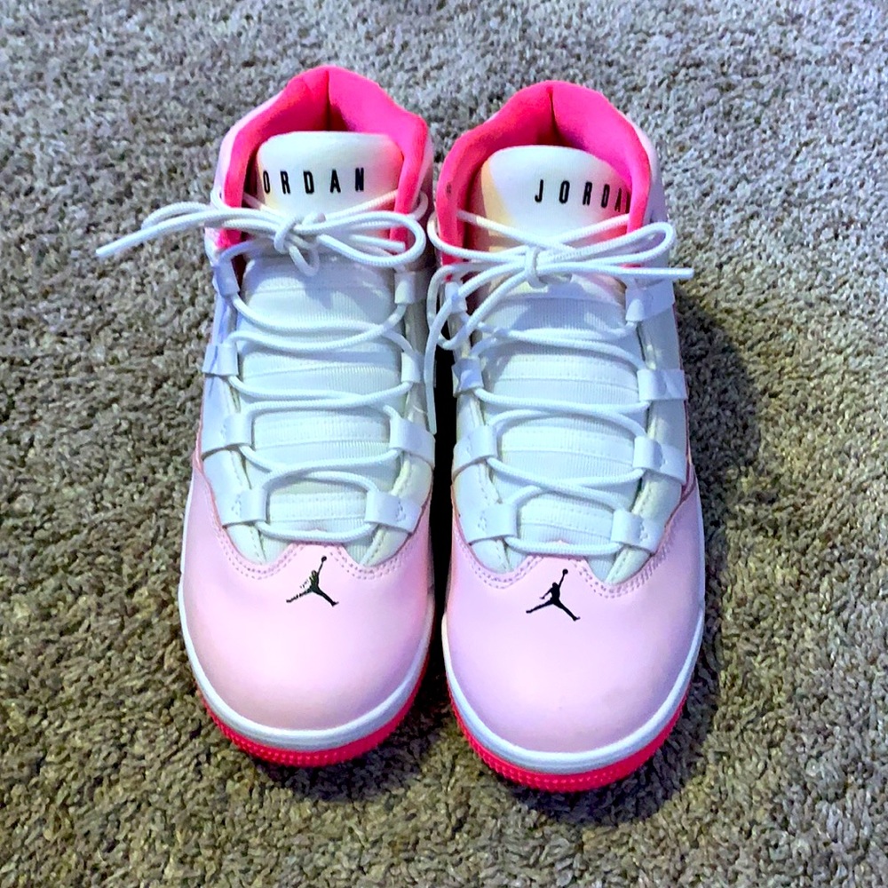 Brand new girls pink and white Jordan’s